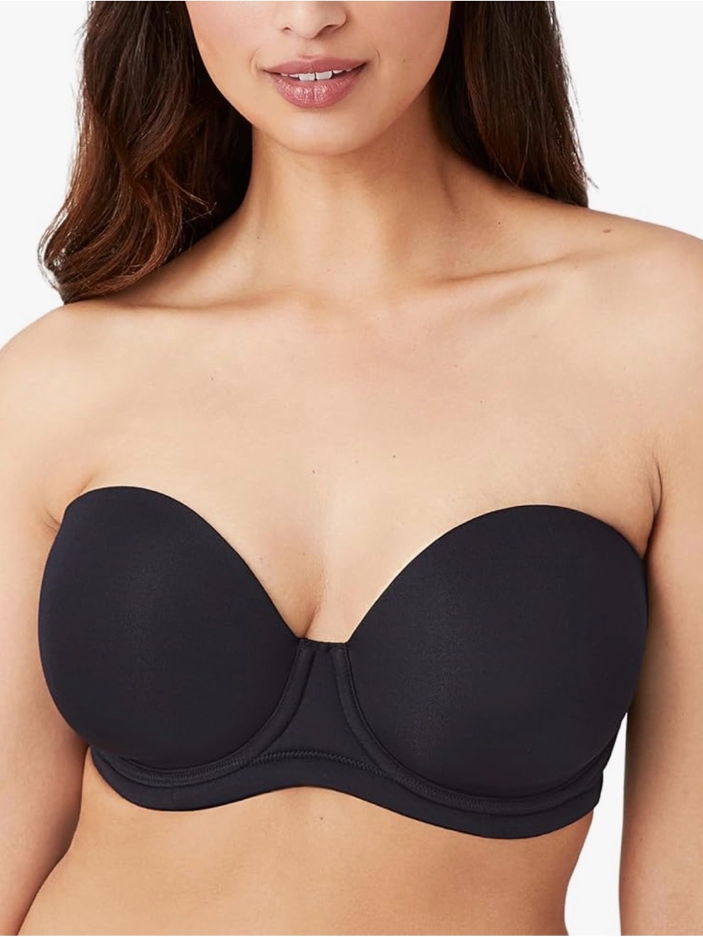 NWT Wacoal Black “Red Carpet” Strapless Convertible T-Shirt Bra, Size 34DDD